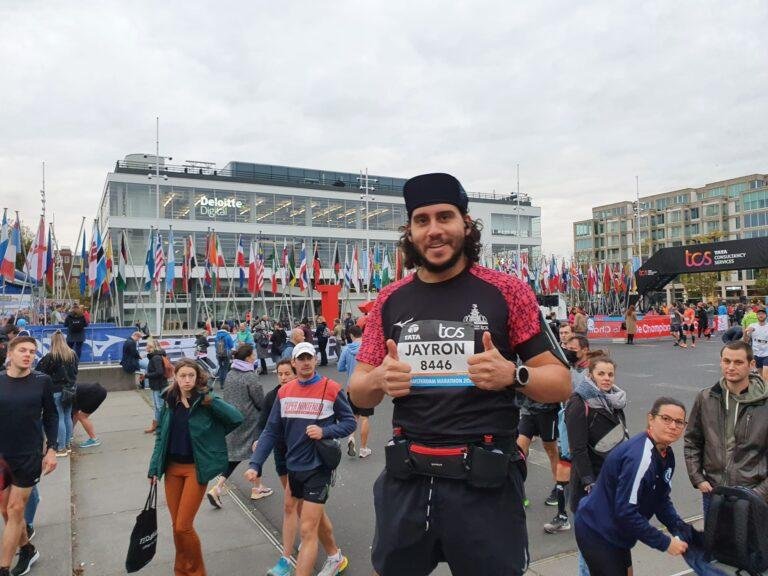 Me a 3rd year PhD student about to run the Amsterdam marathon.
